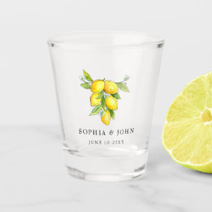 Vintage Italian Watercolor Lemons Shot Glass