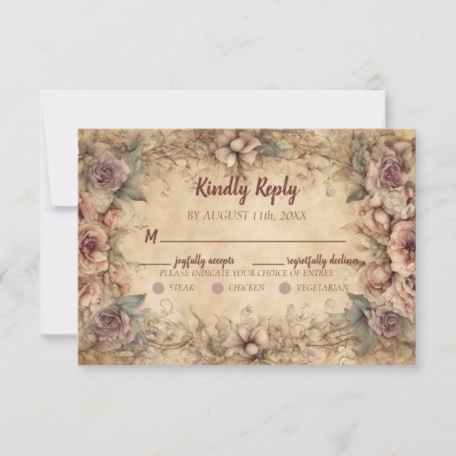 Vintage Italian Wedding RSVP Card (Front)