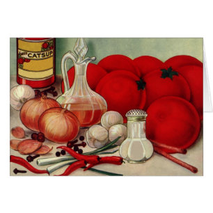 Vintage Italien Alimentation Tomate Onions Poivron