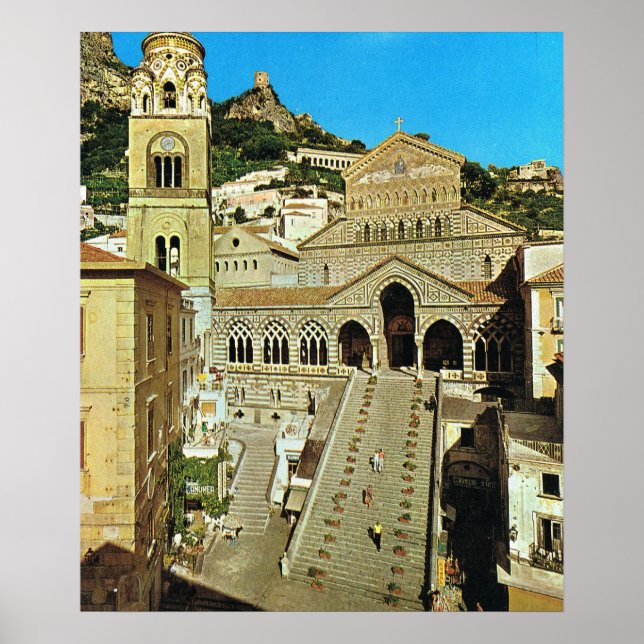 Vintage Italy, Amalfi cathedral Poster (Front)