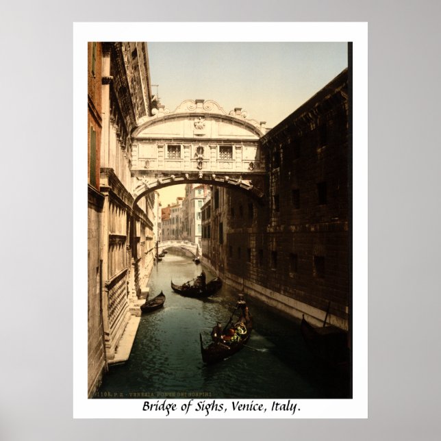 Vintage Italy, Bridge of Sighs Venice Poster (Front)