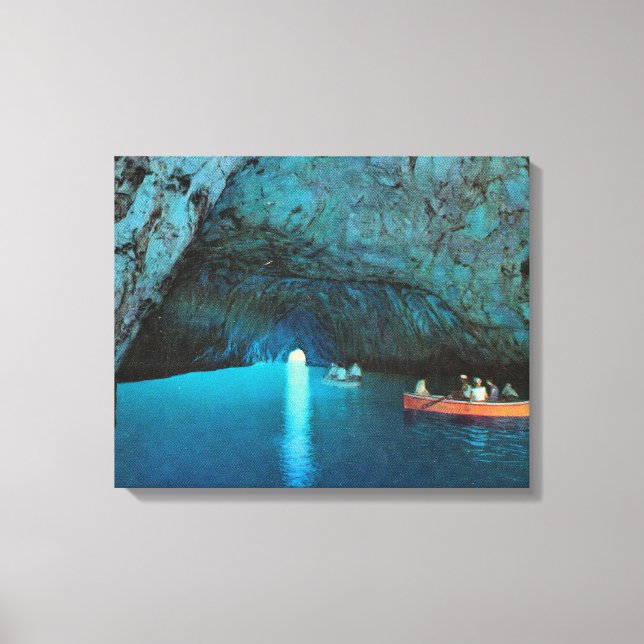 Vintage Italy,  Capri, Blue Grotto Canvas Print (Front)
