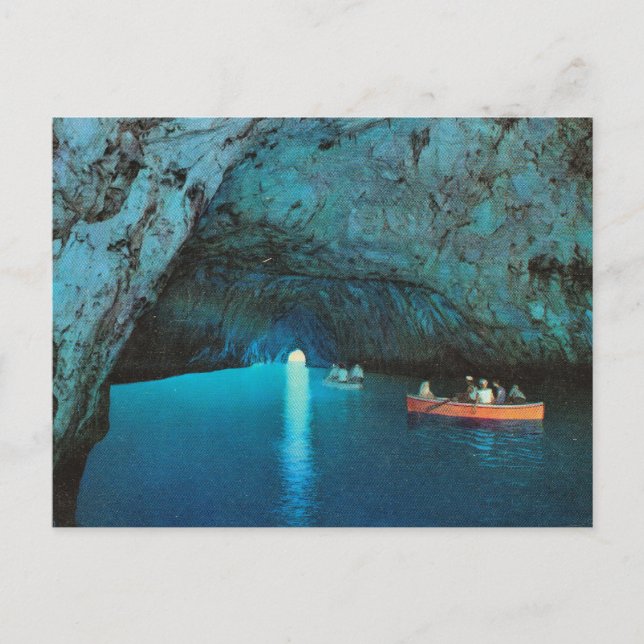 Vintage Italy,  Capri, Blue Grotto Postcard (Front)