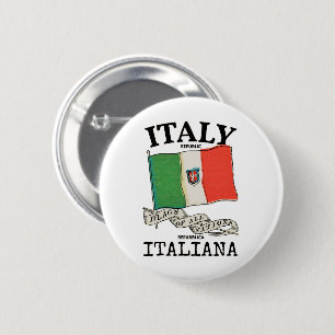 Vintage Italy Country Flag 2 Inch Round Button