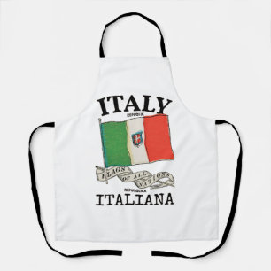 Vintage Italy Country Flag Apron