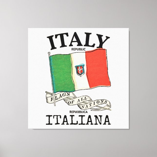Vintage Italy Country Flag Canvas Print (Front)