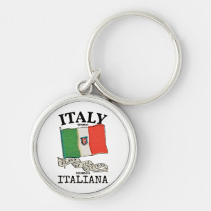 Vintage Italy Country Flag Keychain