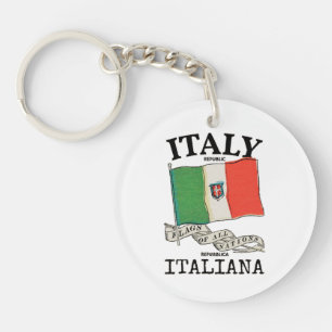 Vintage Italy Country Flag Keychain
