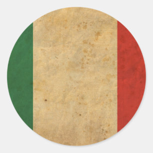 Vintage Italy Flag Classic Round Sticker