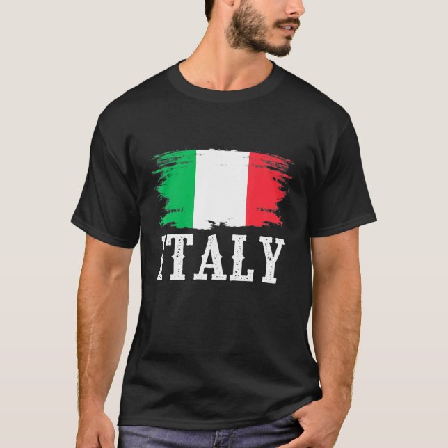 Vintage Italy Flag I Love Italy T-Shirt (Front)