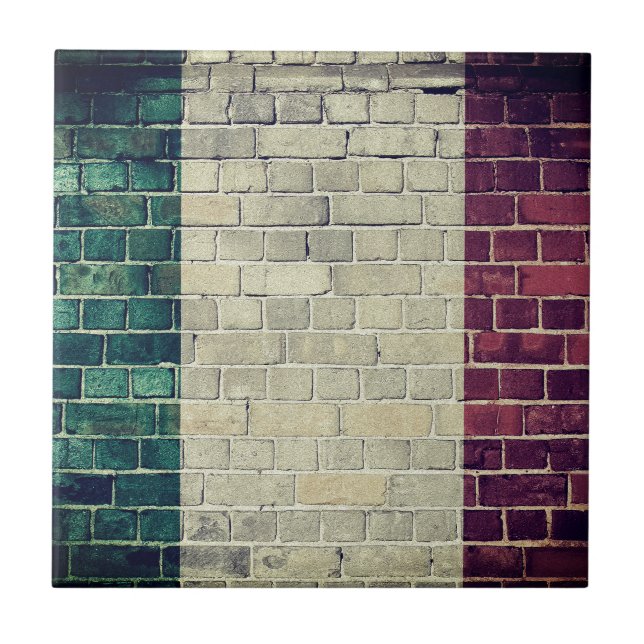 Vintage Italy flag Tile (Front)