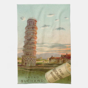Vintage Italy Leaning tower of Pisa Kitchen Towel