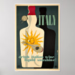 Vintage Italy Liqueur Alcohol Wine Art Deco Poster<br><div class="desc">A reproduction print of an advertising poster for an Italian Alcohol Brand Retro Art Deco poster. Digitally refurbished to bring out the original colours,  even better and fix as many imperfections as possible.</div>
