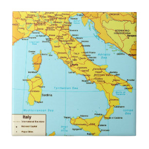 Vintage Italy Map Tile