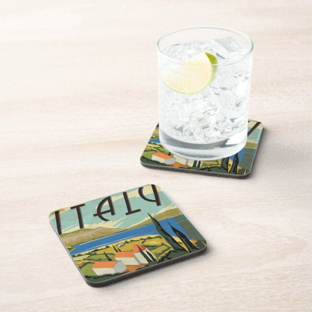 Vintage Italy Poster Coaster (Right Side)