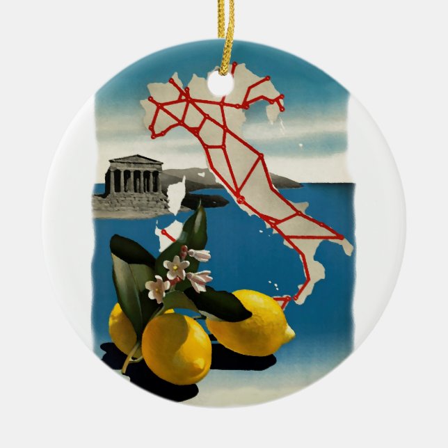 Vintage Italy Travel Ceramic Ornament (Front)