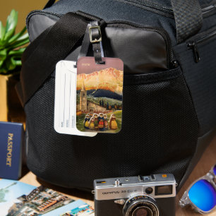 Vintage Italy Travel custom monogram Luggage Tag