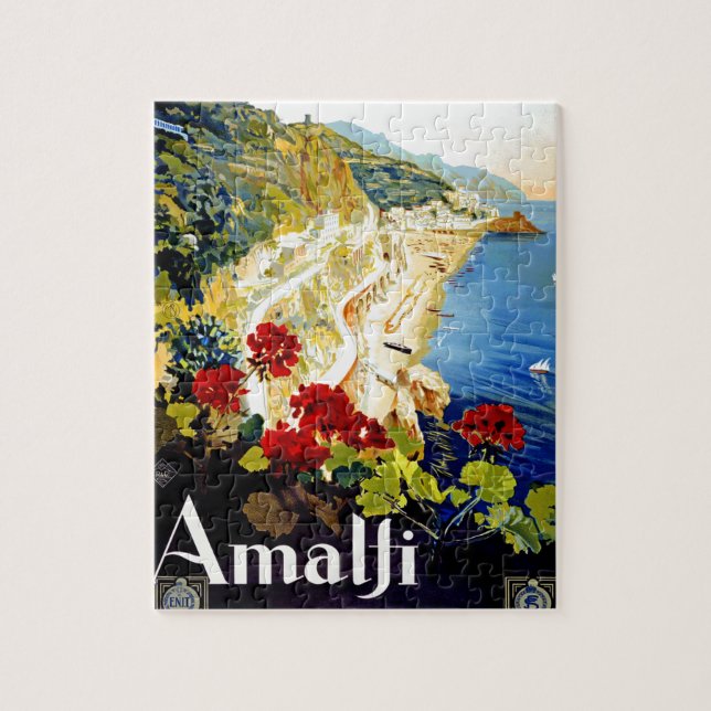 Vintage Italy Travel Illustration Art Jigsaw Puzzle (Vertical)