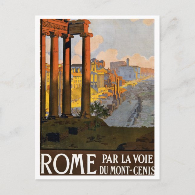 Vintage Italy Travel Poster Postcard (Front)