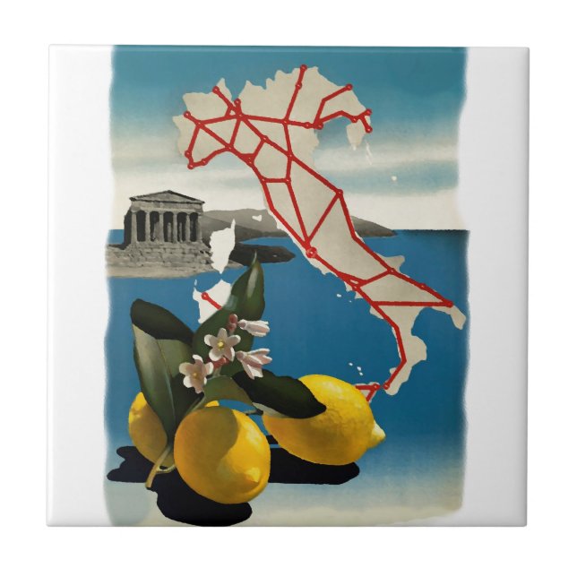 Vintage Italy Travel Tile (Front)