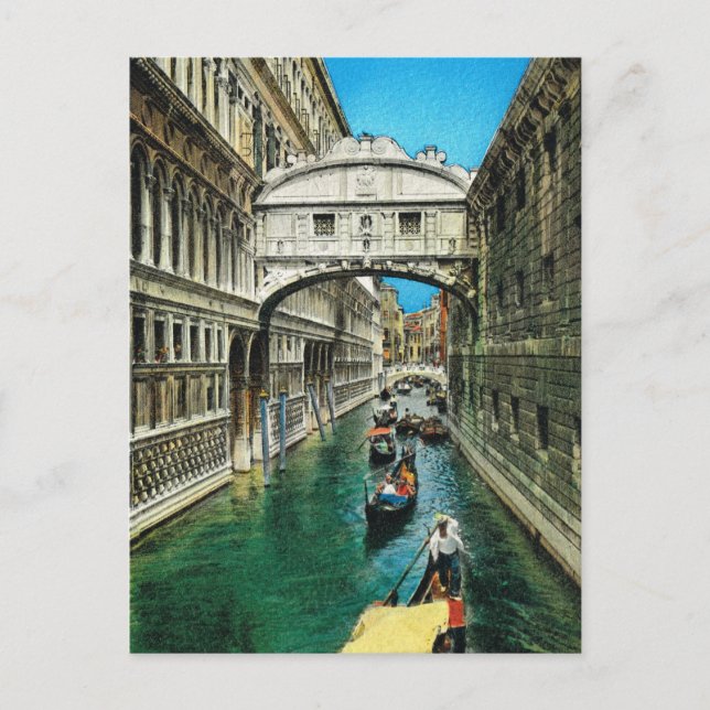 Vintage Italy, Venice, Bridge of Sighs Postcard (Front)