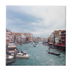 Vintage Italy Venice Canal Photo Tile