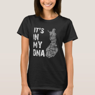 Vintage It's In My DNA Finland Fingerprint Map Fin T-Shirt