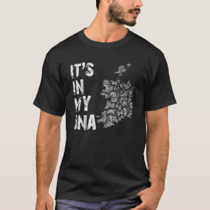Vintage It's In My Dna Ireland Fingerprint Map Iri T-Shirt