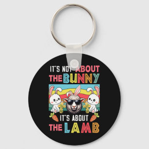 Vintage It's Not Bunny Its About Lamb Easter Bunni Keychain