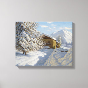 Vintage Ivan Choultse Winter Landscape Canvas Print