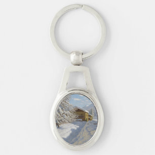 Vintage Ivan Choultse Winter Landscape Keychain