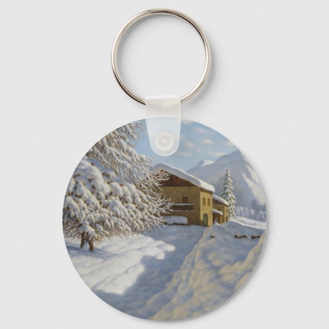 Vintage Ivan Choultse Winter Landscape     Keychain (Front)