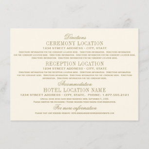 Vintage Ivory Antique Flourish Wedding Information Enclosure Card