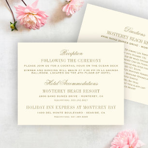 Vintage Ivory Antique Flourish Wedding Information Enclosure Card