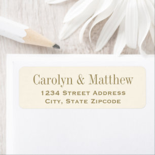 Vintage Ivory Antique Gold Wedding Return Address