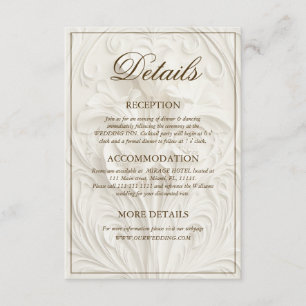 Vintage Ivory Art Nouveau Floral Enclosure Card