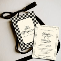 Vintage Ivory Black Checkered Old Money Wedding
