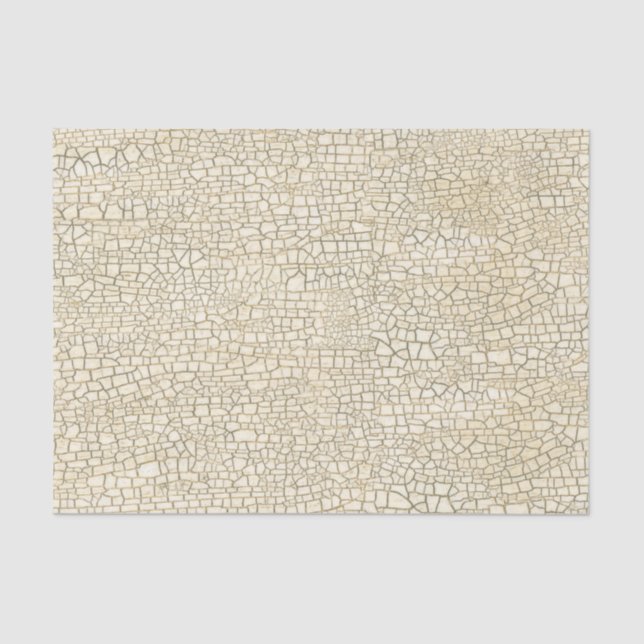 Vintage Ivory Crackle Texture Tissue Paper (Front)