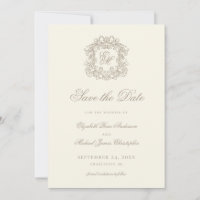 Vintage Ivory Crest Monogram Wedding Photo
