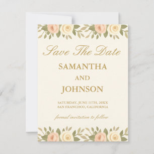 Vintage Ivory Elegant Ballroom Save the Date