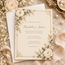 Vintage Ivory Heirloom Lace Floral Romance Wedding
