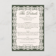 Vintage Ivory Lace Elegant Olive Green Wedding
