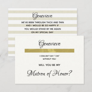 Vintage Ivory Luxury Will You Be My Maid of Honor Invitation