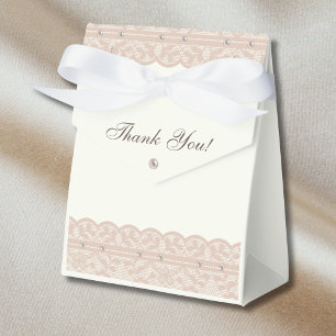 Vintage Ivory Pearl Regency Lace Bridal Shower Favor Box