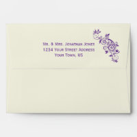 Vintage Ivory with Purple Swirls A7 Envelope