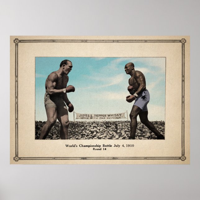 Vintage Jack Johnson vs Jim Jeffries Poster (Front)
