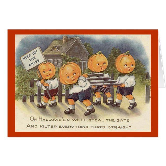 Vintage Jack o' Lantern Boys Steeling Gate (Front Horizontal)