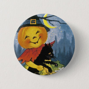 Vintage Jack o' Lantern Child 2 Inch Round Button