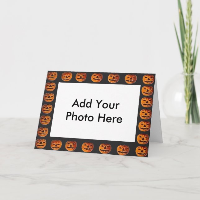 Vintage Jack o' Lantern Frame Pattern Image Card (Front)