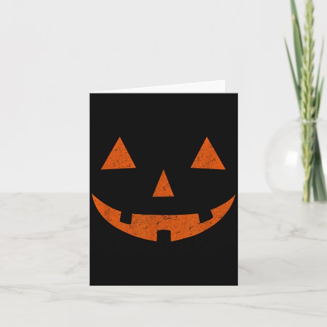Vintage Jack o Lantern JackoLantern Pumpkin Face Card (Front)